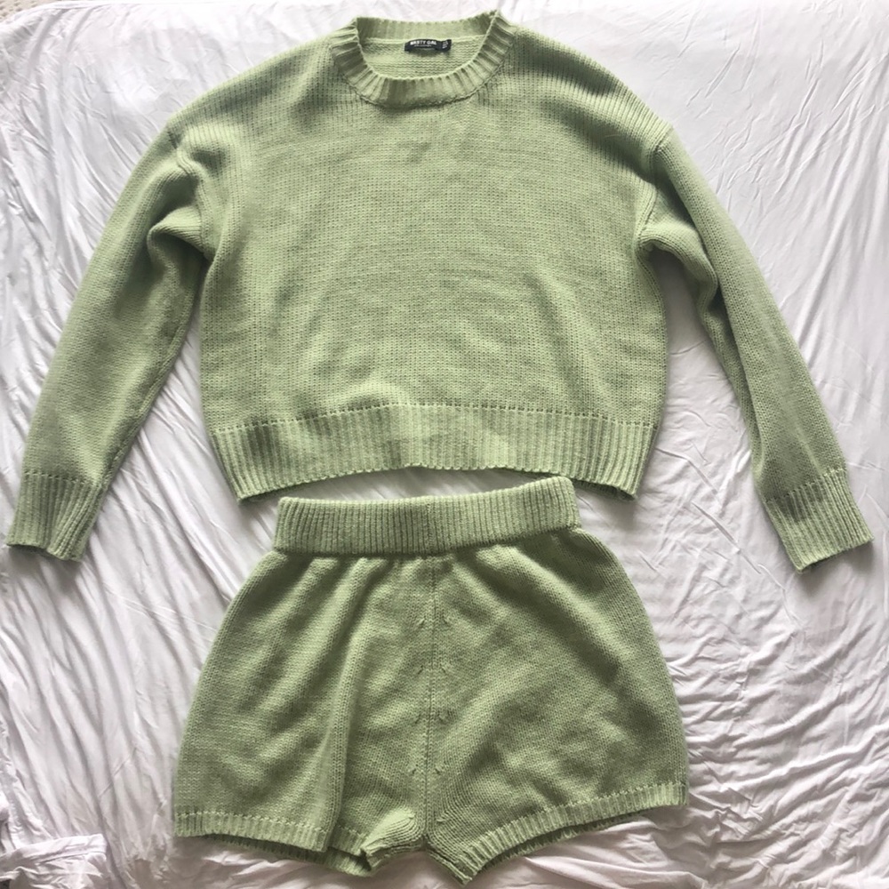 Green Knit Lounge Set